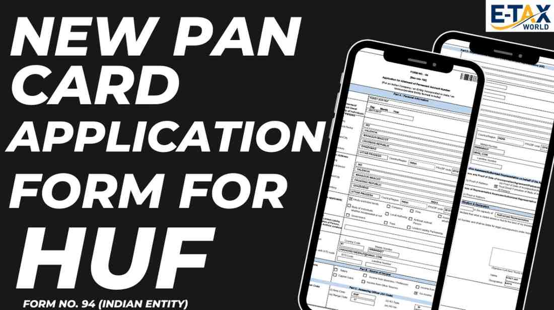 New PAN Card Application form for HUF