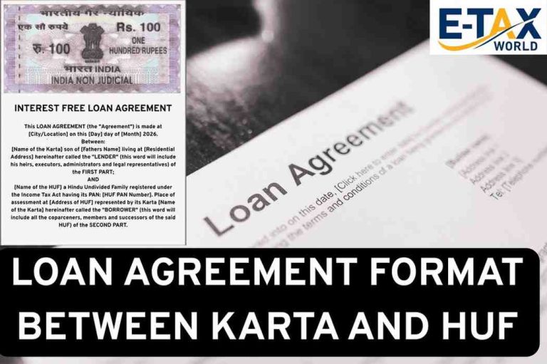 loan agreement format between karta and huf
