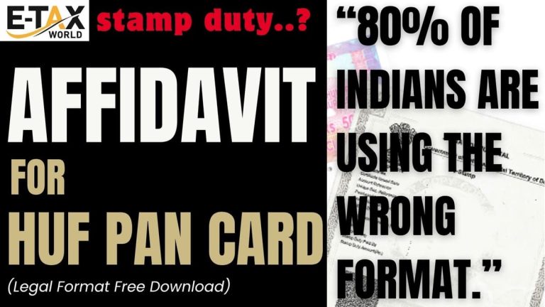 Affidavit for HUF PAN card