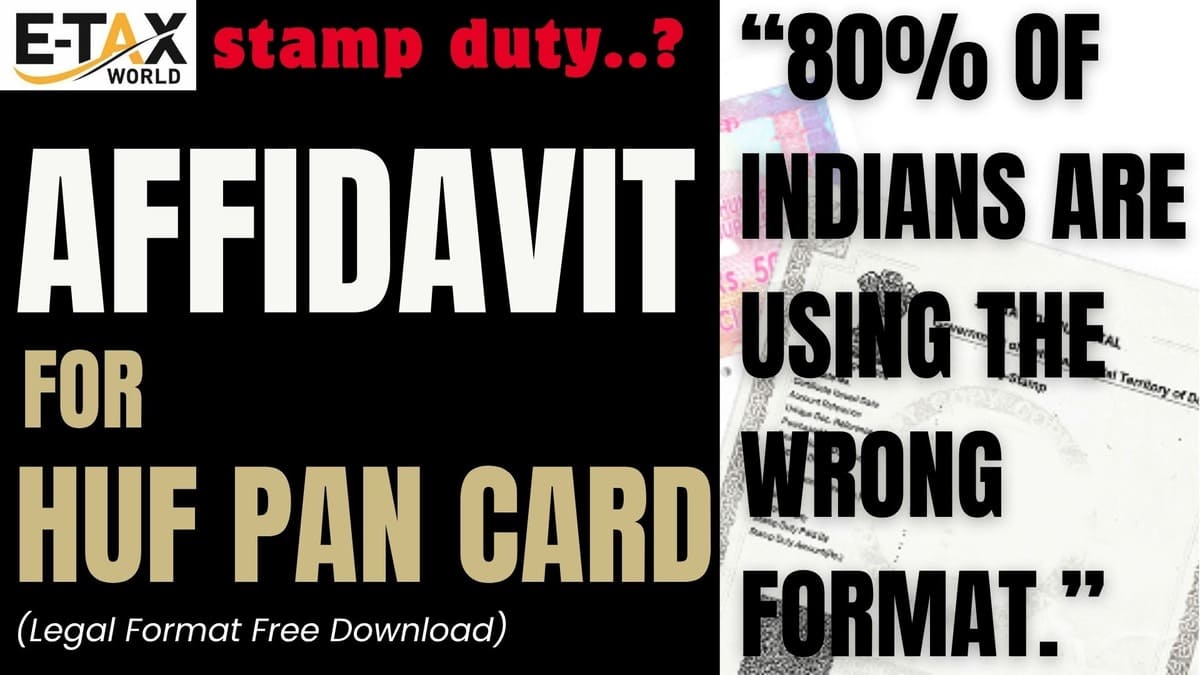 Affidavit for HUF PAN card
